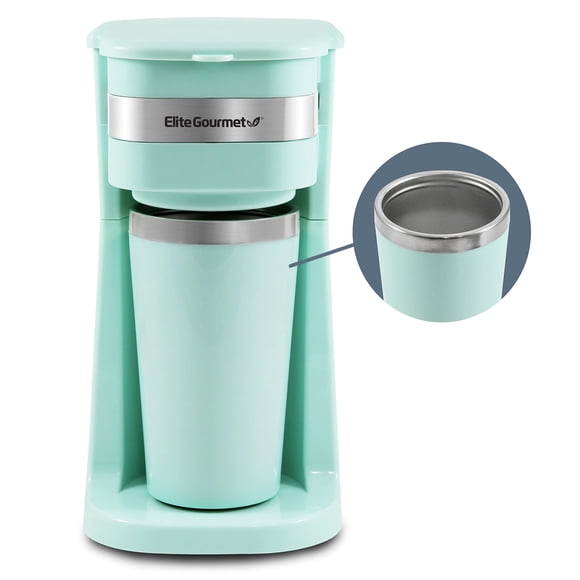 Cafetera Elite Gourmet EHC117M con taza térmica de 400 ml, color menta
