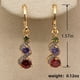 thumbnail image 1 of Vintage Swirl Round Green Stone Drop Dangle Earrings Women's Wedding Party Decor 14K Gold Plated 1Pair, 1 of 3