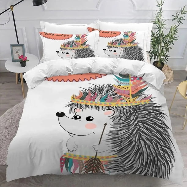 v352 Bed Sheets Forest Animal Cartoon Zoo Bedding Set,Duvet Cover Comforter Bed Set Quilt Cover Pillowcase,King Queen Twin Size Boys Girls Adult 3-Piece Bedding Set (1 Duvet Cover + 2 Pillow Shams) Be