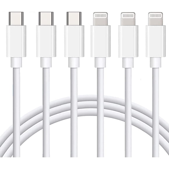 Cable USB-C a Lightning Mitesbony, 3 unidades, 1,8 m, carga rápida
