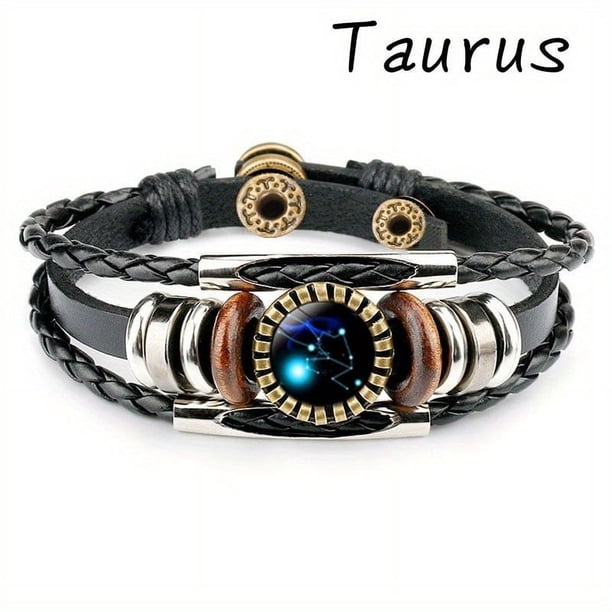 12 Constellation Beaded Leather And Charm Bracelets,12 Styles Available
