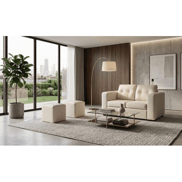 Sofa venecia 2 cuerpos 2 puff