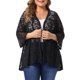thumbnail image 1 of Agnes Orinda Conjuntos de Halloween para Mujeres Tallas Grandes Cárdigans de Encaje Floral de Escuela Universitaria Abiertos al Frente con Mangas Acampanadas 3/4 Ligero para Bodas Vacaciones Invitada, 1 of 8