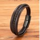 thumbnail image 3 of Pulsera de Cuero Black Brown Hombre y Mujer Elegante Moderno, 3 of 3