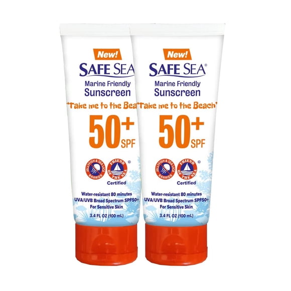 Protector solar SAFE SEA, antipicaduras de medusas, 50 SPF, 100 ml, paquete de 2
