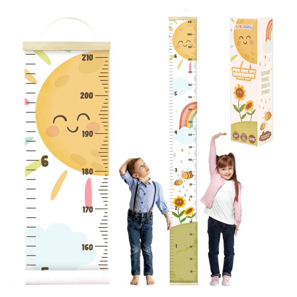 Growth Chart KookoBaby Kids - Soporte de pared de lona de alta calidad para niños (82 x 200 cm)