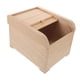 thumbnail image 3 of Contenedor de alimentos de madera, dispensador de arroz con tapa deslizante, contenedor de almacenamiento de arroz para cereales, granos y frijoles Beige, 3 of 5