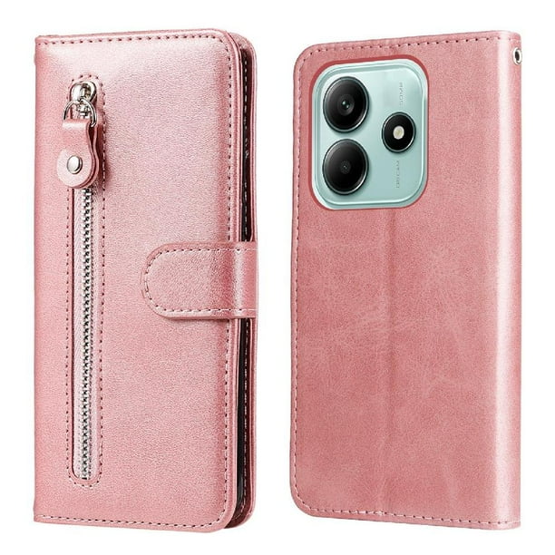 Funda con Cremallera para Xiaomi Redmi Note 14 5G, Carcasa Cartera de Cuero PU con Soporte y Tarjetero