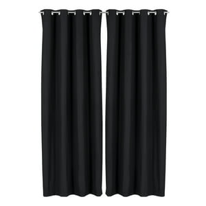 Clems - Pack 2 Cortina Tradicional 100% Blackout Negro