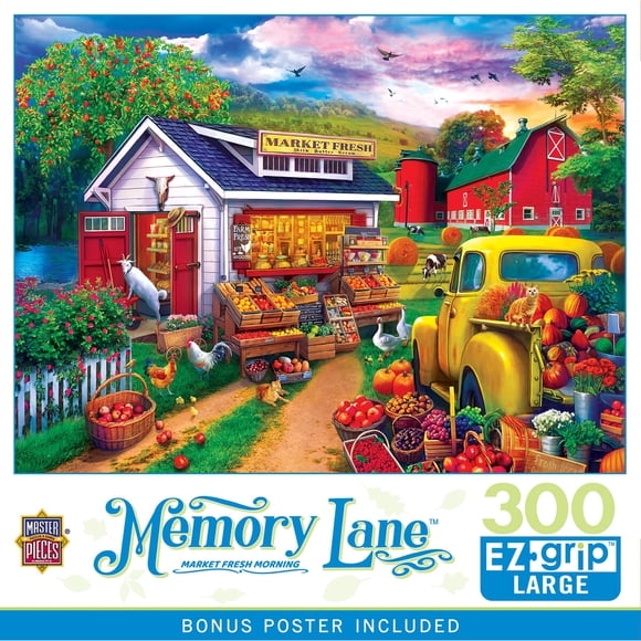 Memory Lane Market Fresh Morning 300 Piece EZ Grip Puzzle