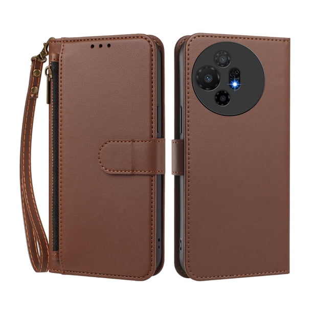 Funda Tipo Billetera para TCL 50 XL/50 XL NxtPaper 5G con Soporte y Bolsillo con Cierre Marrón