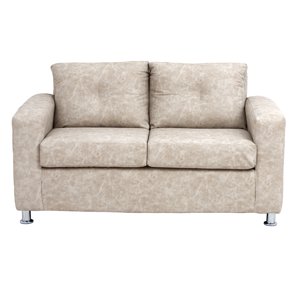 Muebles América - Sofá George 2 Cuerpos Cuero Auris Beige