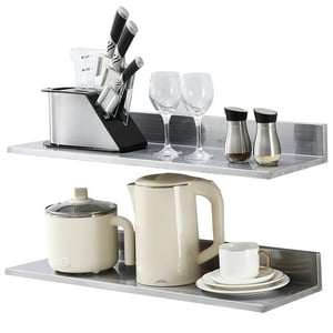 Estante De Acero Inoxidable Vevor De 8,6 X 30 Cm Con Tapón Para Salpicaduras De 20 Kg.