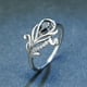 thumbnail image 3 of Peacock Tail Ring Inlaid Teardrop Cut Rainbow Zircon Elegant Promise Finger Ring, 3 of 3