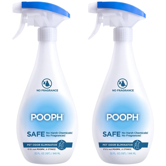 Eliminador de olores para mascotas POOPH 946 ml en spray, paquete de 2, sin fragancia
