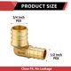 thumbnail image 2 of Codo reductor EFIELD de Pex Crimp Fitting, 3/4 x 1/2, latón, paquete de 10 unidades, 2 of 7
