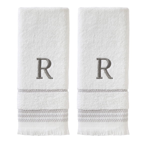 Toalla de mano SKL Home Casual Monogram, 100% algodón, 16 x 26 cm, color blanco