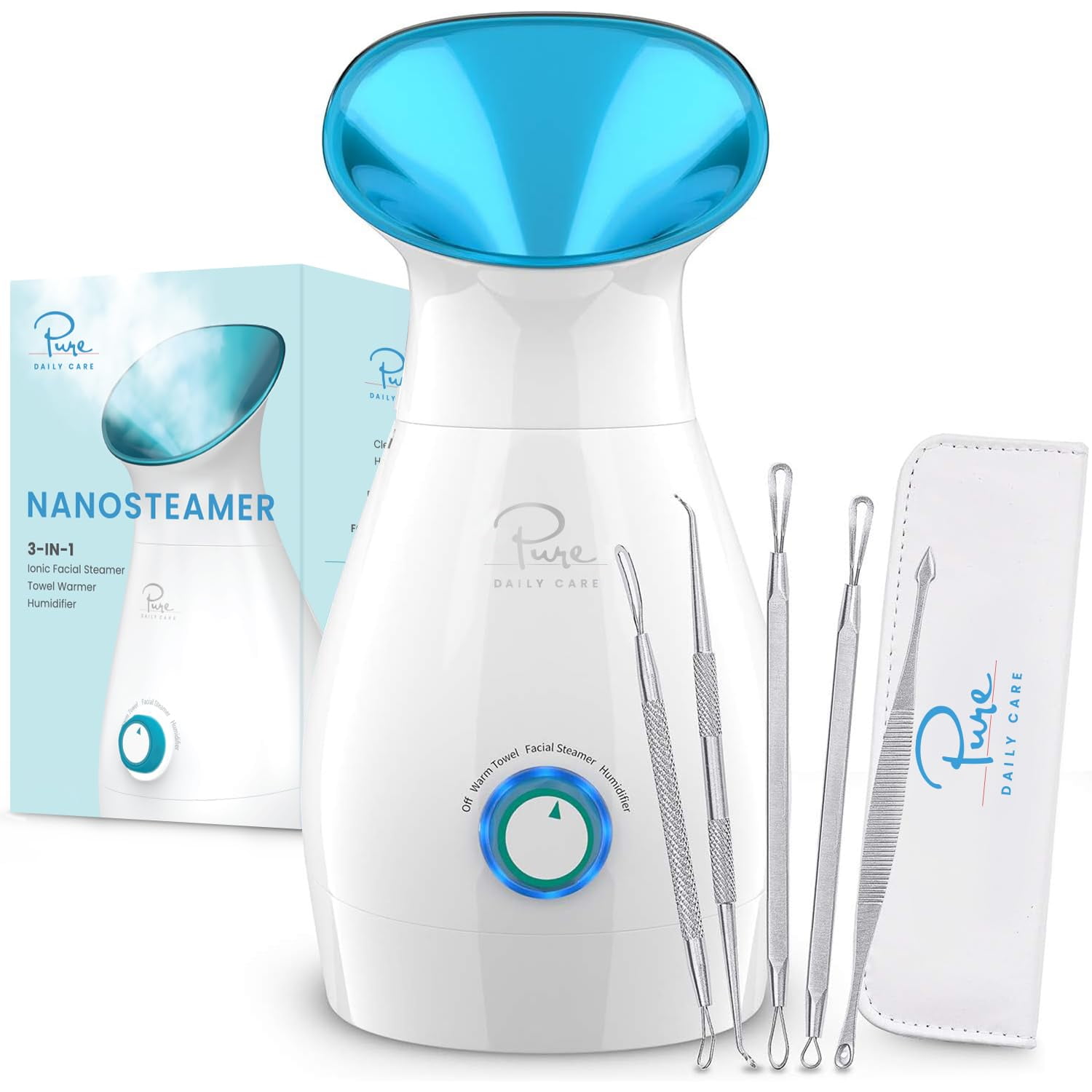Vaporizador Facial Pure Daily Care Nanosteamer Grande 3 En 1