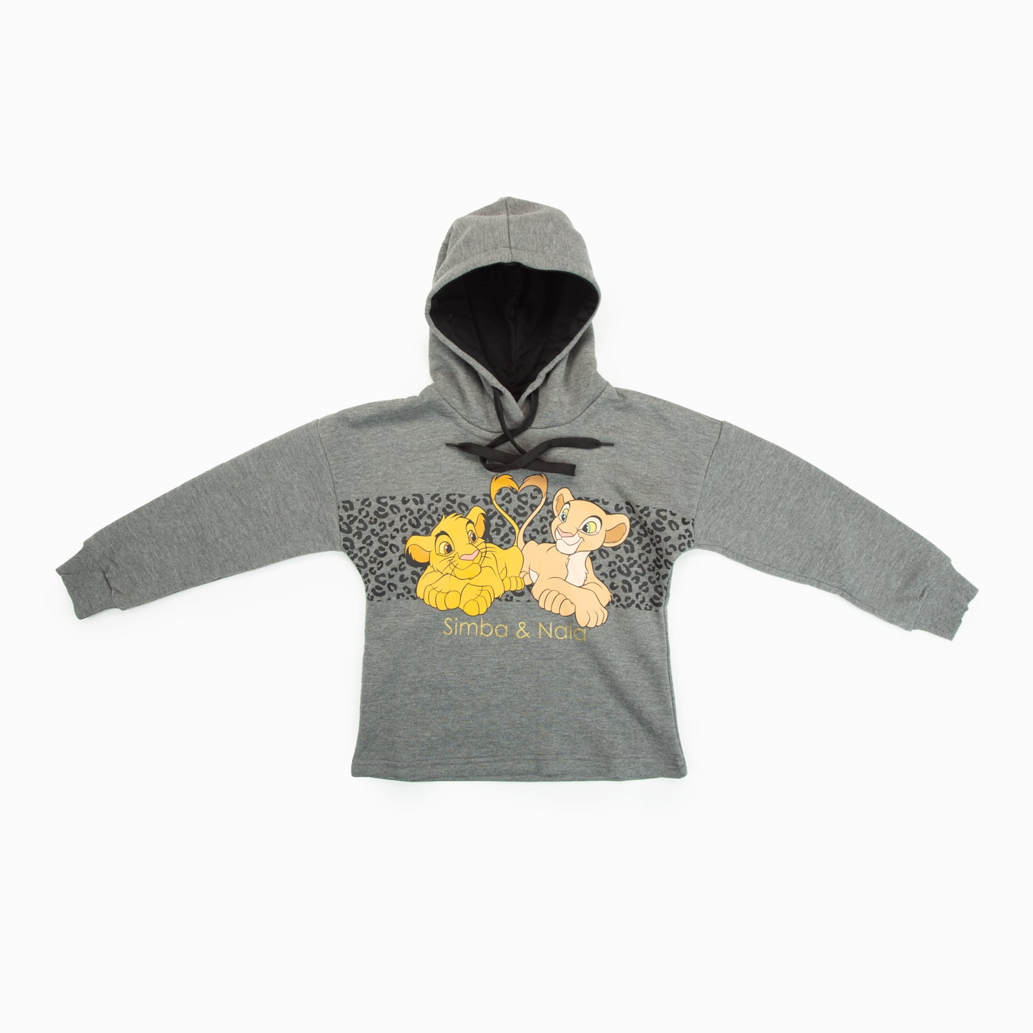 Poleron Niña Rey León Cola Corazon Gris Disney