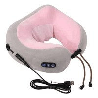 Genérico - Masajeador Almohada Eléctrico Cuello Cervical Recargable Rosa-Gris