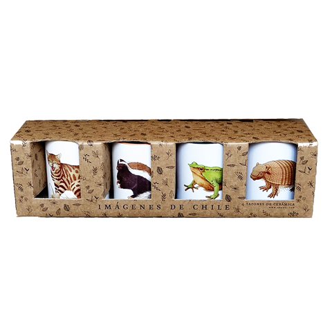 Andes1 - Set De 4 Tazas De Fauna N°2