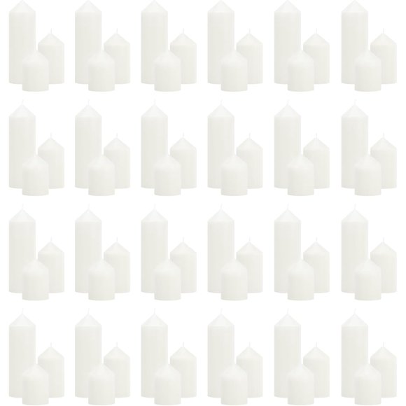 Velas Veiuwa pack de 72 blancas sin goteo 7,5 cm‑15 cm