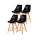 thumbnail image 1 of Pack 4 Taburetes Tulip Wood Acolchado 66cm - Negro, 1 of 3