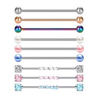 Magideal - 9 Piezas Pendientes De Barra Industrial Barra De Perforación Industrial Joyería De Perforación Corporal De Cartílago De Moda Para Fiesta De Regalos De