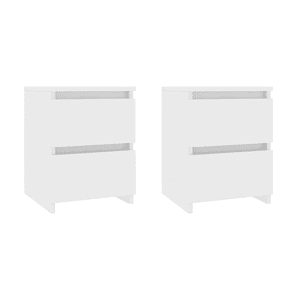 Klik Muebles - Pack De 2 Veladores Cajon Doble Minimal Blanco