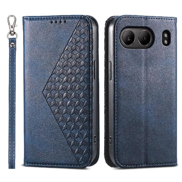 Funda Flip FOXDOCK para OnePlus Nord 4 5G , Estilo Billetera con Diseño Rombo, Correa de Mano y Soporte, Uso Diario
