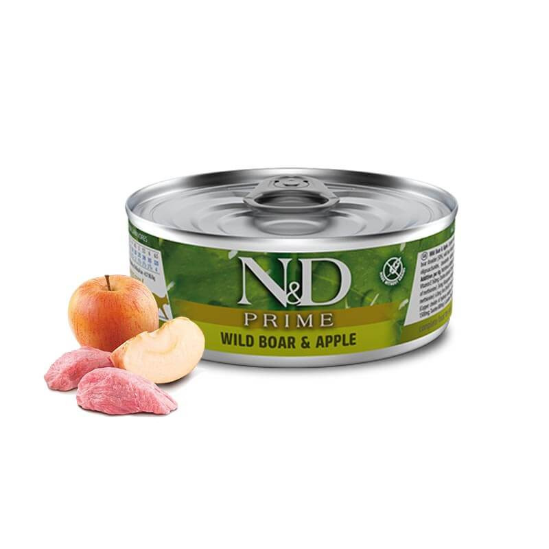 N&D Lata Prime Feline Wild Boar & Apple 70 Gr