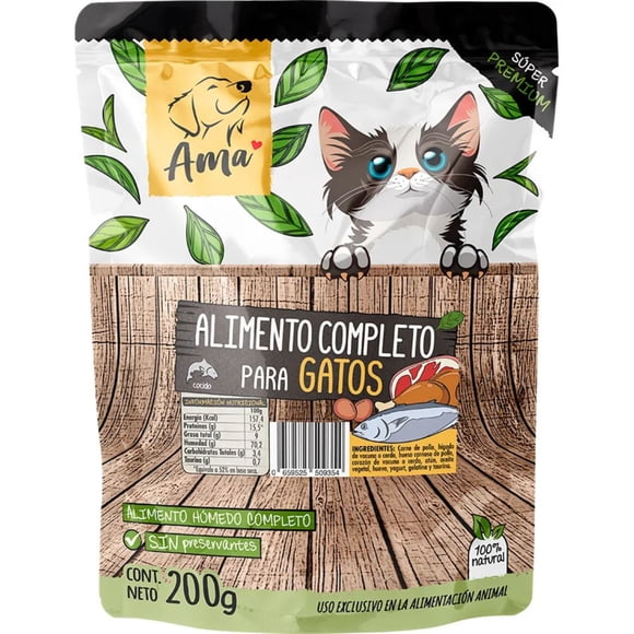Alimento Natural Para Gato Sachet Pollo, 200 g