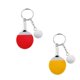thumbnail image 2 of 2x Creativo Tenis De Mesa Raqueta De Ping-pong Y Bola Colgante Llavero Rojo Amarillo, 2 of 4