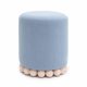 thumbnail image 1 of Puf TOV Furniture Dex en tela reciclada azul deslavado, 1 of 6