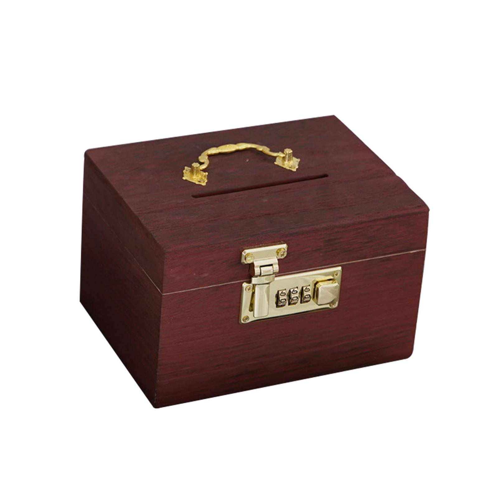 Magideal - Caja De Madera De Estilo Retro Pequeña Caja Del Tesoro Con Cerradura Caja Decorativa Organizador Para Cumpleaños Adultos Regalos Recuerdo