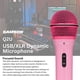 thumbnail image 2 of Micrófono SAMSON Q2U USB XLR cardioide rosa con paquete, 2 of 7