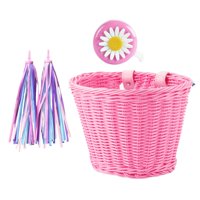 Ioensy - Cesta De Bicicleta Para Niños, Contenedor De Artículos Diversos, Cesta De Bicicleta Estable Extraíble Para Niños, Color Rosa