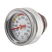 Magideal - Medidor De Temperatura Del Motor Medidor De Aceite De Motocicleta Para Barcos Coches Marinos Auto Camión Lente Transparente M20X1.5 0 A 200 Degreec Medidor Argén