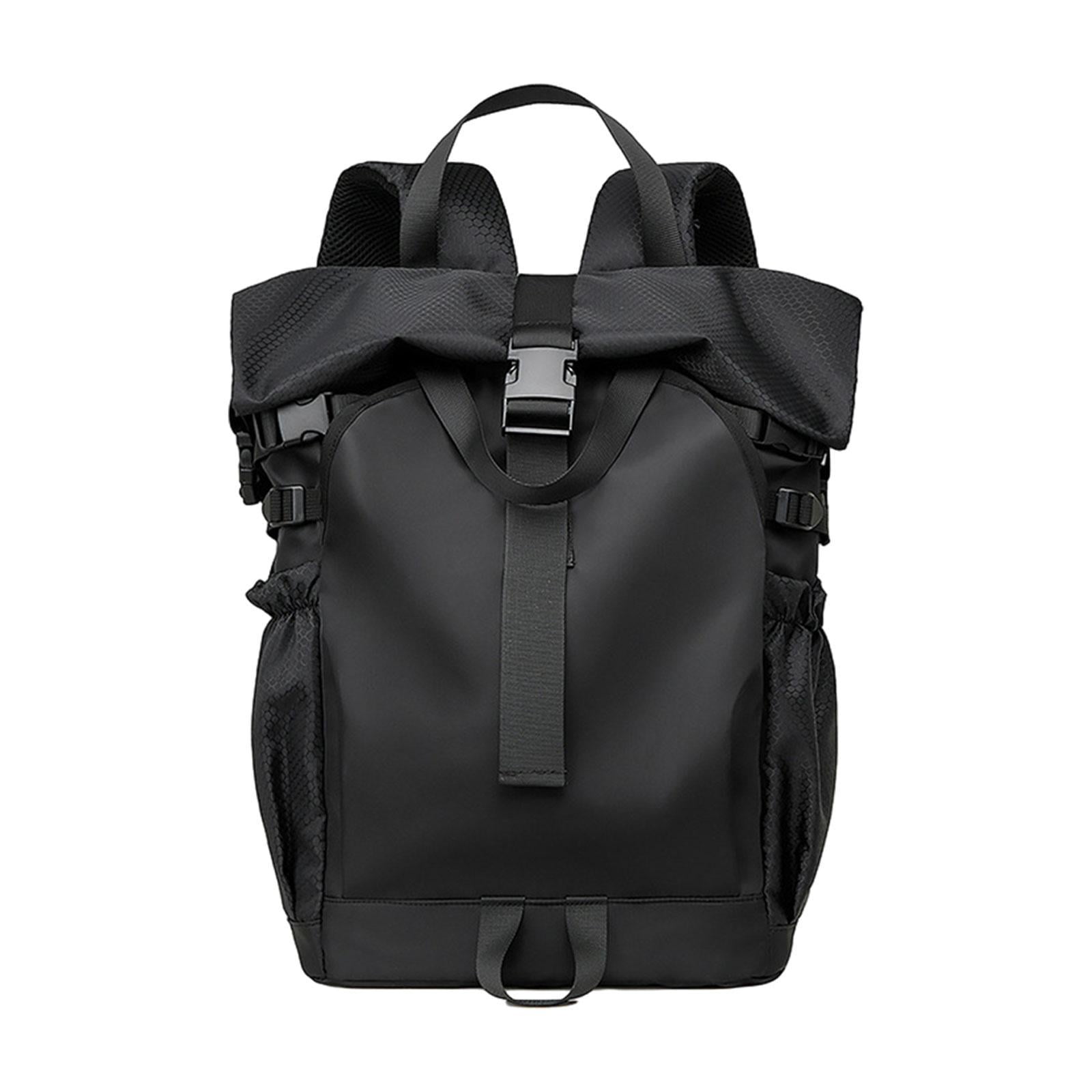 Ioensy - Mochila Con Tapa Enrollable, Versátil, Para Gimnasio, Impermeable, Portátil, Elegante, Para Hombre, Color Negro