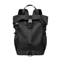 Ioensy - Mochila Con Tapa Enrollable, Versátil, Para Gimnasio, Impermeable, Portátil, Elegante, Para Hombre, Color Negro