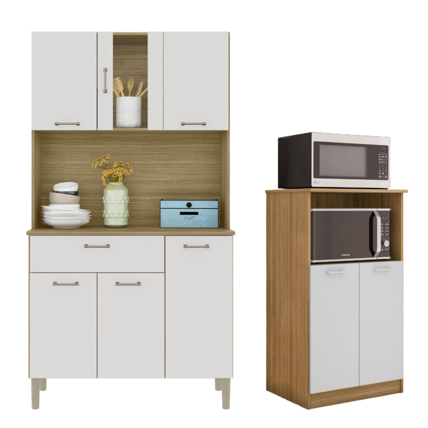 Movelaria - Combo Mueble Para Microondas Orion Y Mueble De Cocina Kyra K0206