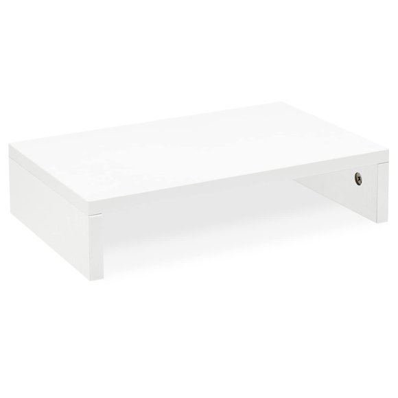 Soporte para monitor TEAMIX de 14,2 pulgadas, blanco con almacenamiento