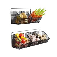 Crusec - Cestas De Almacenamiento Flotante Para Verduras Frutas Pared