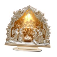 Magideal - Estatuilla De Belén Navideño, Figura De La Sagrada Familia, Decoración Del Hogar, Letrero De Mesa, Estatua Acrílica Plana 2D Para Festival, Interior Y