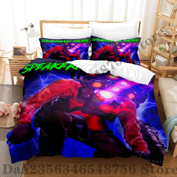 v894 Bed Sheets Skibidi Toilet Bedding Set Single Twin Full Queen King Size Bed Set Adult Kid Bedroom Duvetcover Sets Print Anime Bed Sheet Set 3-Piece Bedding Set (1 Duvet Cover + 2 Pillow Shams) Bed