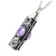 thumbnail image 1 of Collar relicario cenizas o recuerdos cilindrico vintage cristal lila, 1 of 3