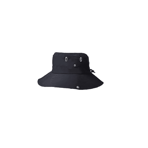 Genérico - Sombrero Pescador Trekking Cordon Ajustable Impermeable Negro