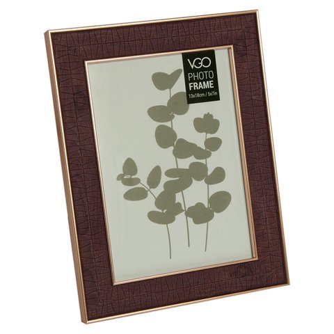 Vgo - Marco Plástico Combinado Marrón 10X15 Cm
