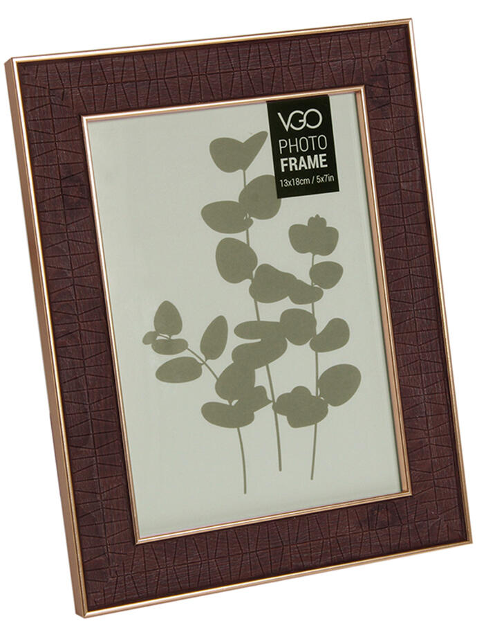 Vgo - Marco Plástico Combinado Marrón 10X15 Cm