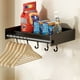 thumbnail image 4 of 1pc Wall Mounted Bathroom Storage Rack, Balcony Laundry Room Hanging Shelf, Bathroom Tray With Hooks, Space-saving Storage Shelf Over Washing Machine, Laundry Detergent Holder Organizer, Bathroom Acce, 4 of 4